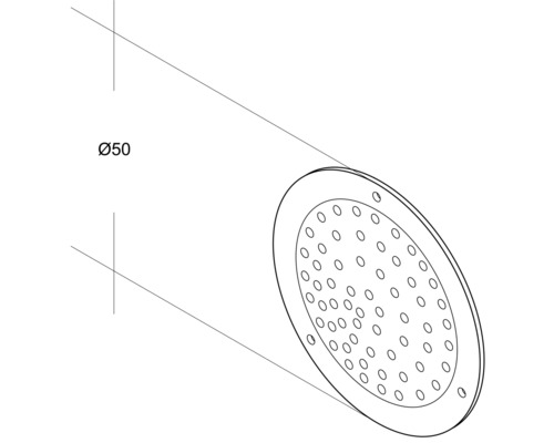 Abdeckung mit Löchern, Durchmesser 50