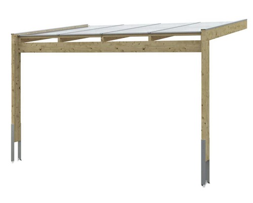 Carport en bois avec socle métallique