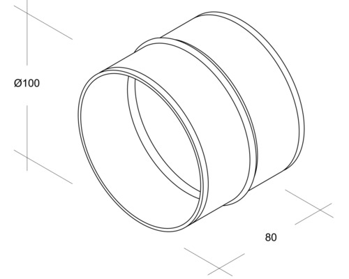 Raccord de tuyau avec des dimensions de diamètre 100 et 80