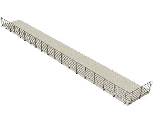 Long pont en béton avec garde-corps