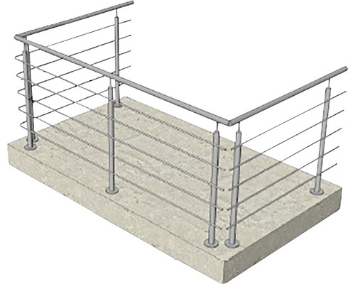 Edelstahlgeländer mit Stahlseilen für den Aussenbereich