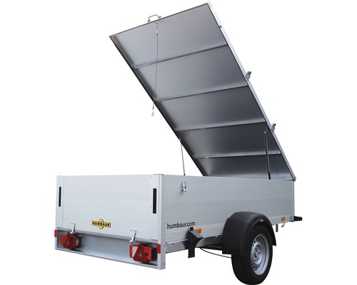 Humbaur Anhänger mit geöffnetem Deckel