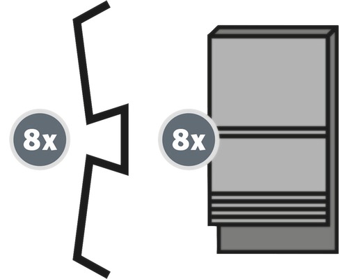 Image de huit bandes d''étanchéité et de huit connecteurs d''angle