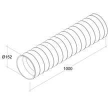 PVC-Schlauch mit Stahlspirale Rotheigner NW 150 Länge 1000 mm-thumb-1