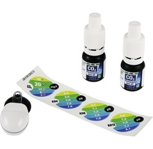 JBL CO2 Dauertest Set mit Indikatorflüssigkeit, Farbskala und Testbehälter zur Überprüfung des CO2 Gehalts im Aquarium