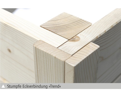 Detailaufnahme einer Eckverbindung aus Holz