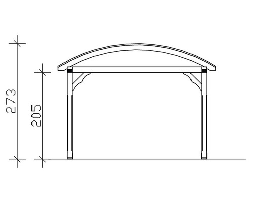 Dessin technique d''un pavillon avec indication de la hauteur