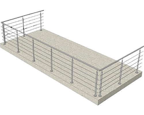 Balcon avec garde-corps en acier inoxydable