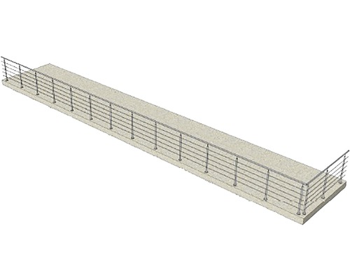 Illustration eines Edelstahlgeländers auf einer Brücke