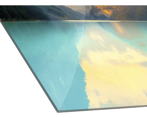 Image en verre acrylique avec paysage de montagne