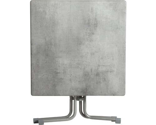 Quadratischer Bistrotisch mit Metallplatte und Stahlgestell