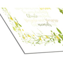 Leinwandbild mit floralem Design und inspirierenden Zitaten