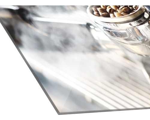 Image en verre acrylique avec motif de grains de café