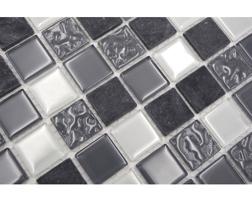 Mosaikfliese aus Glas und Stein, quadratisch