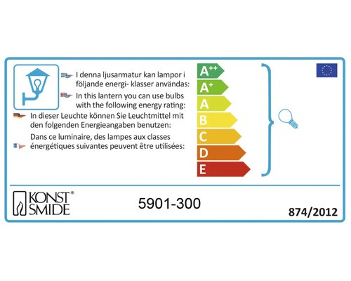 Étiquette énergétique pour luminaires avec informations sur les lampes compatibles