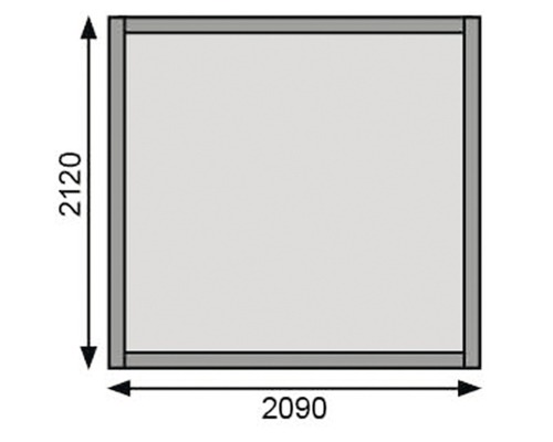 Plan d''une tonnelle de jardin avec les dimensions 2120 x 2090 mm