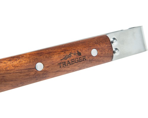 Pince de barbecue Traeger avec manche en bois et logo Traeger