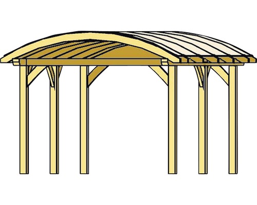Holzpavillon mit gewölbtem Dach