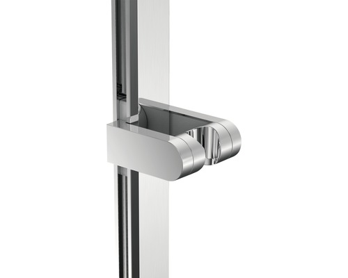 Vue détaillée d''une poignée de porte de cabine de douche en métal