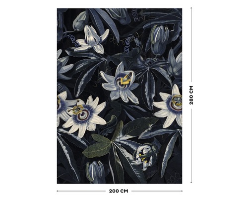 Tapete mit Passionsblumenmuster, 200 cm breit und 280 cm hoch