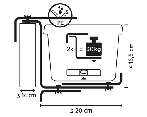 Dessin technique avec cotes d''un support de jardinière.