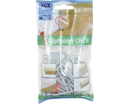 Clipholder CH28, pack de 30 pour la fixation de moulures décoratives
