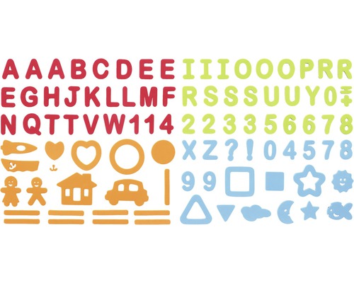 Lettres, chiffres et symboles en mousse pour bricoler et décorer
