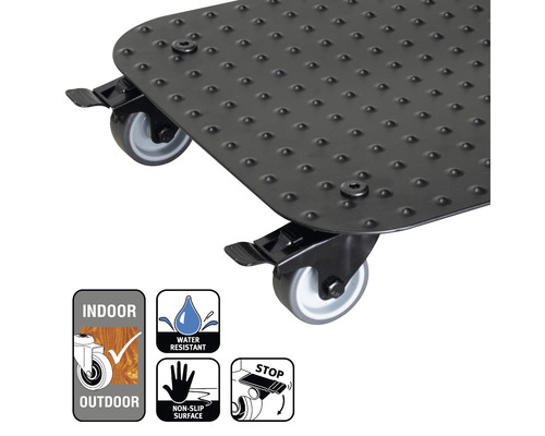 Transportroller mit Rollen und Bremse