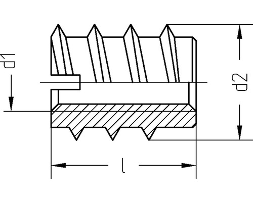 Dessin technique d''un manchon fileté avec indications de dimensions