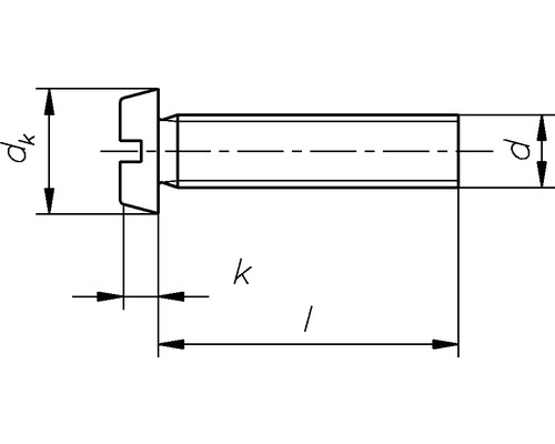 Dessin technique d''une vis avec indications de la tête et de la longueur