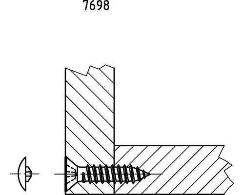 Dessin d''une vis à bois dans une pièce de bois