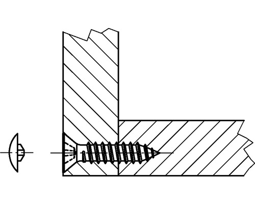 Illustration d''une vis à bois reliant deux pièces de bois