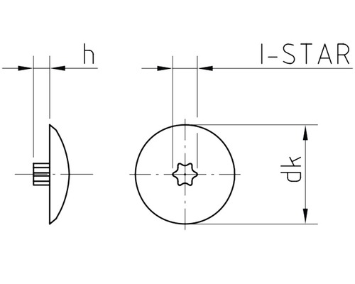 Dessin technique d''une vis I-Star avec dimensions