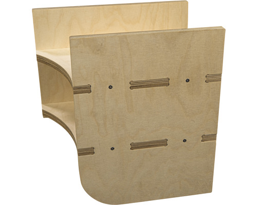 Étagère en bois avec éléments de connexion et vis