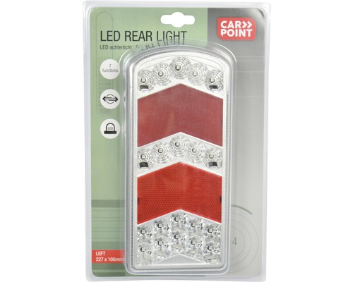LED Rückleuchte mit sieben Funktionen im Blister