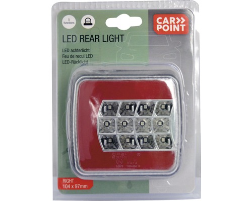 LED Rückleuchte im Blister mit 5 Funktionen, 104 x 97 Millimeter