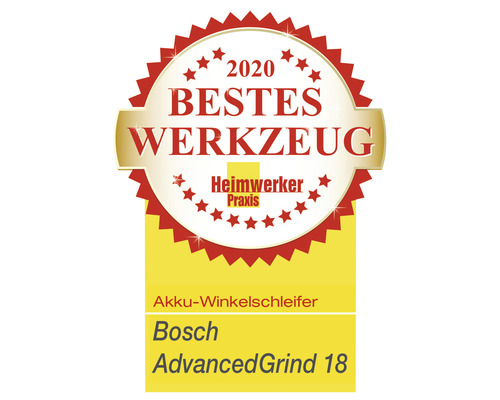 Bestes Werkzeug 2020 Siegel für Bosch Akku-Winkelschleifer AdvancedGrind 18