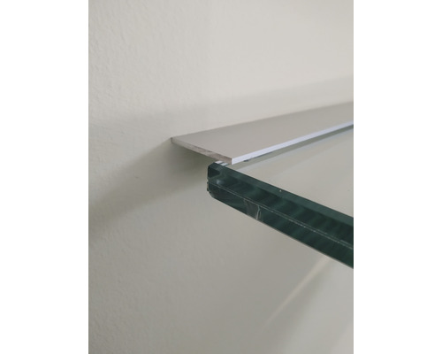 Glasboden mit Aluminiumprofil zur Wandbefestigung