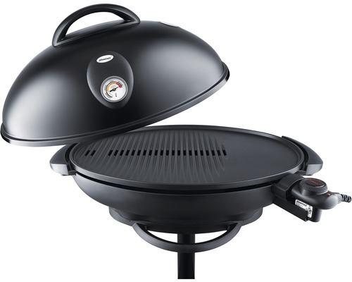 Elektrischer Grill mit Deckel und Temperaturanzeige