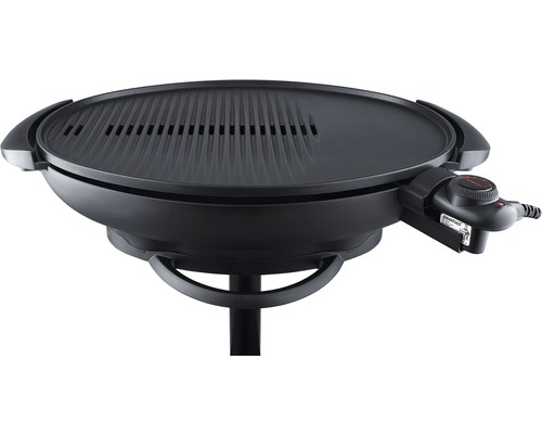 Schwarzer Elektrogrill mit Ständer für den Aussenbereich