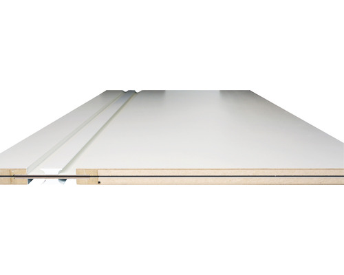 Panneau de porte blanc avec cadre en bois