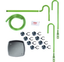 Kit d''installation EHEIM pour filtre d''aquarium, comprenant des tubes, des tuyaux, des supports et des accessoires.