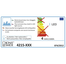 Energielabel mit Informationen zur eingebauten LED Lichtquelle und dem Hinweis, dass diese nicht austauschbar ist