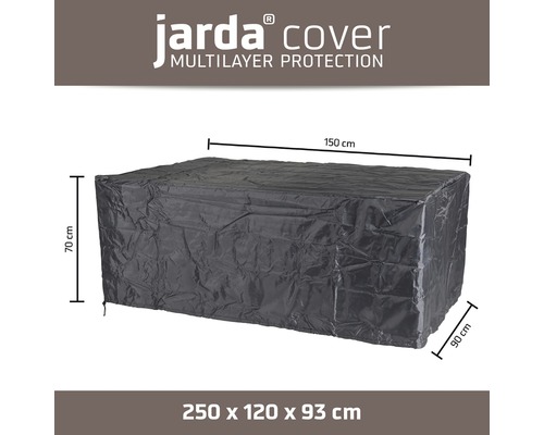 Housse de protection grise pour mobilier de jardin mesurant 250 x 120 x 93 centimètres