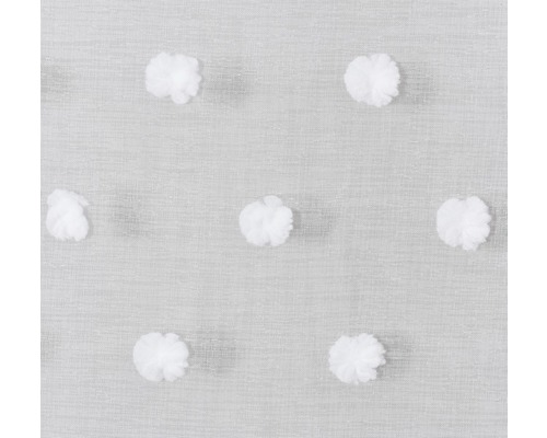 Gros plan d''un tissu transparent avec des pompons