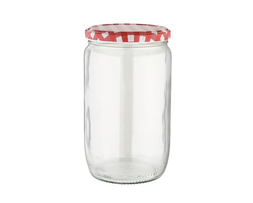 Bocal de conserve avec couvercle à carreaux