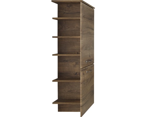 Schuhschrank mit offenen Regalen und Schubladen