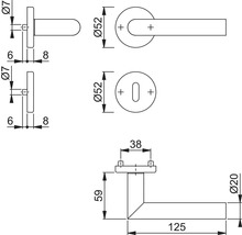 Hoppe Rosettengarnitur BB 3289719 Amsterdam E1400Z/42KV/42KVS Edelstahl