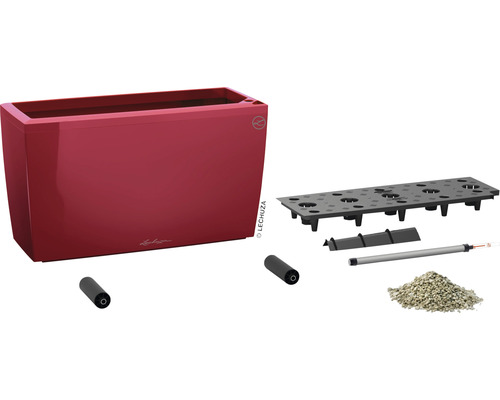 Jardinière rectangulaire avec système d''irrigation et accessoires