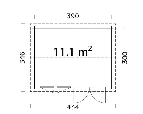 Plan d''un abri de jardin avec indication des dimensions